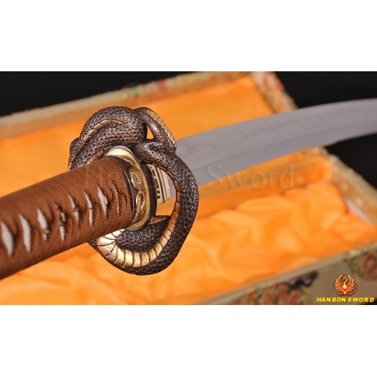 HIGH QUALITY JAPANESE SAMURAI SWORD KATANA SNAKE KOSHIRAE CLAY TEMPERED FULL TANG BLADE