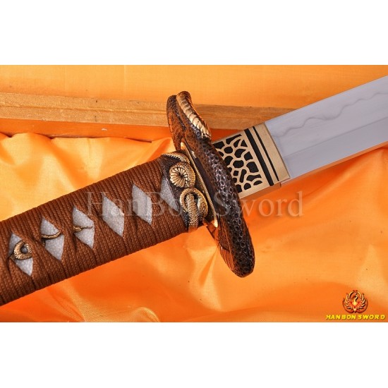 HIGH QUALITY JAPANESE SAMURAI SWORD KATANA SNAKE KOSHIRAE CLAY TEMPERED FULL TANG BLADE