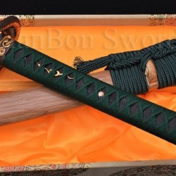 JAPANESE SAMURAI SWORD KATANA BRASS SNAKE KOSHIRAE HUALEE SAYA CLAY TEMPERED FULL TANG BLADE 