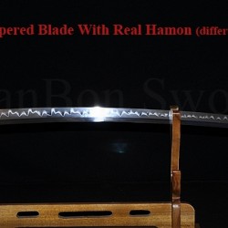 JAPANESE SAMURAI SWORD KATANA BRASS SNAKE KOSHIRAE HUALEE SAYA CLAY TEMPERED FULL TANG BLADE 