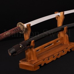 Straight HAMON Fully Hand Forged Damascus Steel Clay Tempered Blade Japanese KATANA Samurai Sword