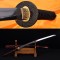 Fully Hand Forged Damascus Steel Clay Tempered Blade Straight HAMON Japanese Samurai Sword