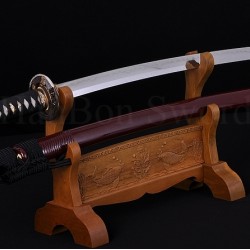 Fully Hand Forged Damascus Steel Clay Tempered Blade Hawk Koshirae KATANA Japanese Samurai Sword