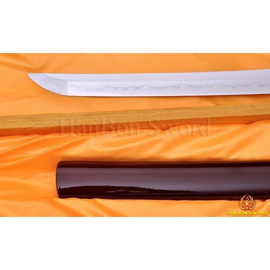 Fully Hand Forged Damascus Steel Clay Tempered Blade Hawk Koshirae KATANA Japanese Samurai Sword