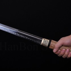  Hand Made Japanese TANTO Samurai Sword Clay Tempered Full Tang Blade Hualee SAYA