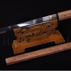  Hand Made Japanese TANTO Samurai Sword Clay Tempered Full Tang Blade Hualee SAYA