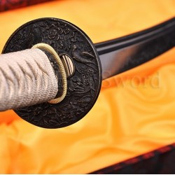 Fully Hand Forged Damascus Steel Clay Tempered Blade Bird Koshirae KATANA Japanese Samurai Sword