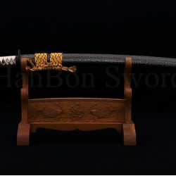 Fully Hand Forged Damascus Steel Clay Tempered Blade Bird Koshirae KATANA Japanese Samurai Sword