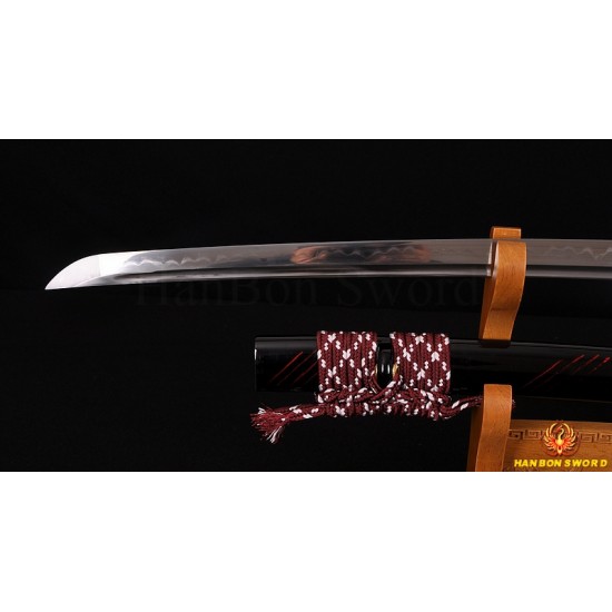 Fully Hand Forged Damascus Steel Clay Tempered Blade Flying Dragon Koshirae KATANA Japanese Samurai Sword