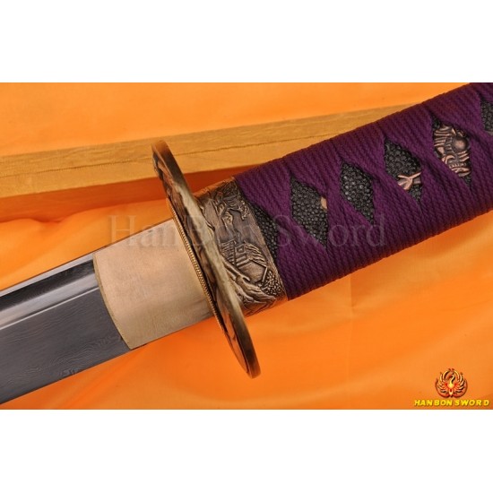 Handmade KATANA Japanese samurai sword DAMASCUS FULL TANG BLADE