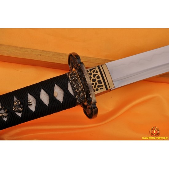 DRAGON KOSHIRAE CLAY TEMPERED FULL TANG BLADE HAND MADE JAPANESE KATANA SAMURAI SWORD