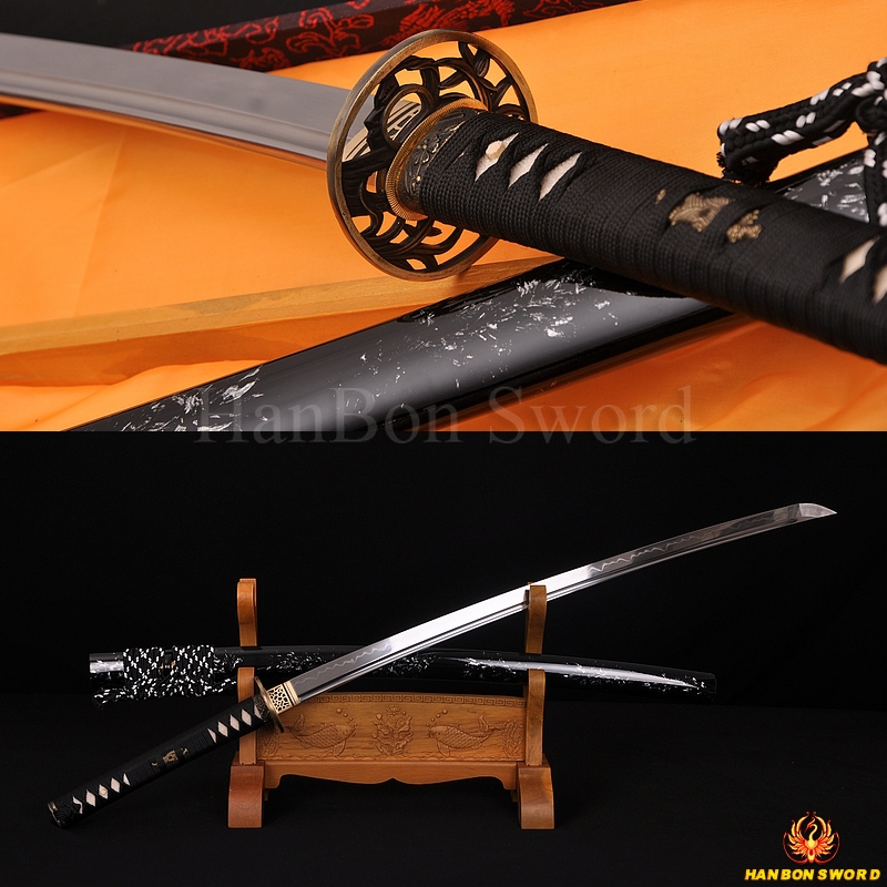 Japanese Samurai Katana High Carbon Steel Clay Tempered Sharp Kill Bill Sword 
