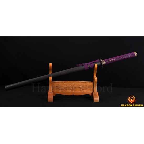 Hand Forged Black&Red Damascus Oil Quenched Full Tang Blade Dragon Koshirae KATANA Japanese Sword