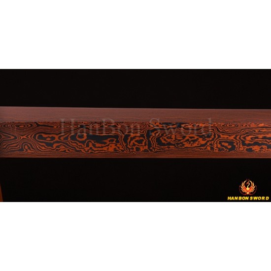 Hand Forged Black&Red Damascus Oil Quenched Full Tang Blade Dragon Koshirae KATANA Japanese Sword