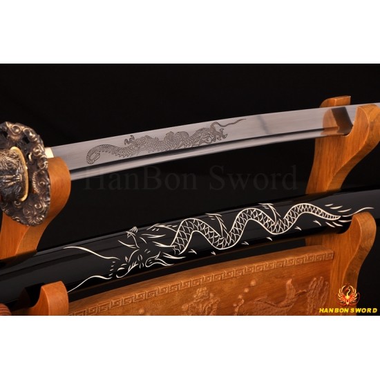 Hand Forge KATANA SWORD Dragon Japanese Samurai Sword  