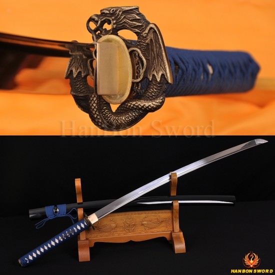 Japanese Dragon V Snake KATANA Sword 1060 high carbon steel full tang blade 