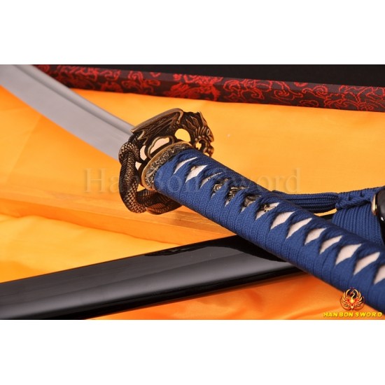 Japanese Dragon V Snake KATANA Sword 1060 high carbon steel full tang blade 