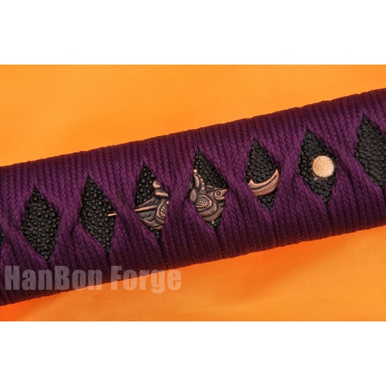 Japanese Samurai KATANA Sword Handmade Pattern Steel Full Tang Blade With High Quality Alloy Tsuba Japanese Samurai KATANA Sword Handmade Pattern Steel Full Tang Blade With High Quality Alloy Tsuba