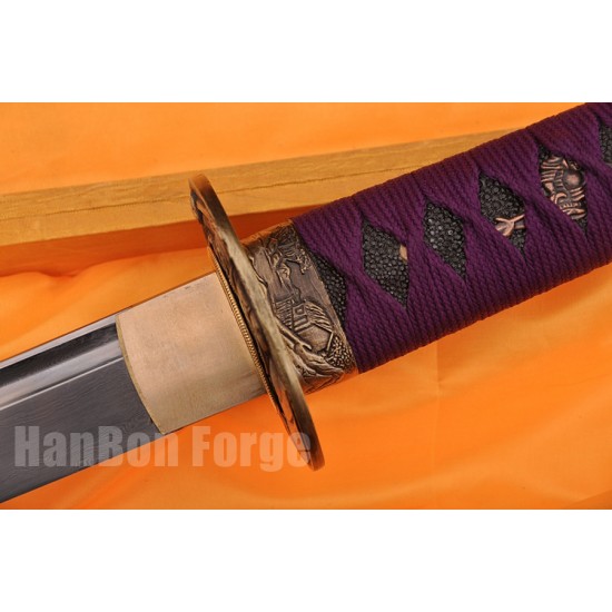 Japanese Samurai KATANA Sword Handmade Pattern Steel Full Tang Blade With High Quality Alloy Tsuba Japanese Samurai KATANA Sword Handmade Pattern Steel Full Tang Blade With High Quality Alloy Tsuba