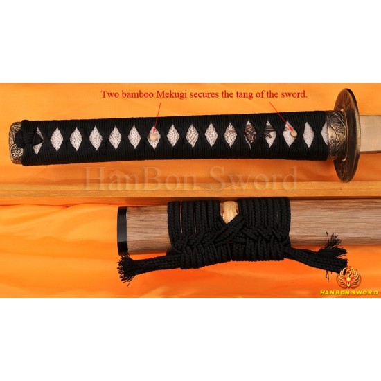 Japanese Samurai KATANA Sword Hand Forged Damascus steel full tang blade