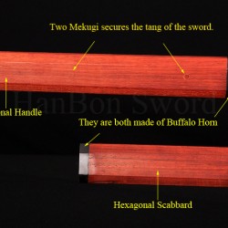 HIGH QUALITY HANDMADE ZATOICHI JAPANESE NINJA SWORD CLAY TEMPER BLADE 