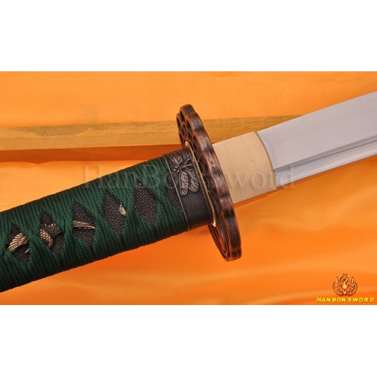 Hand made iaito japanese KATANA sword 1060 high carbon steel full tang blade crane theme