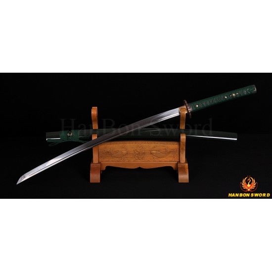 Hand made iaito japanese KATANA sword 1060 high carbon steel full tang blade crane theme