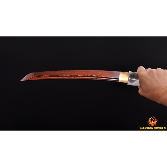 Japanese sword Tanto knife 9186 layers folded damascus steel blade 
