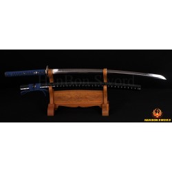 High Quality Japanese Samurai Sword KATANA Clay Tempered Blade Hazuya Polished Hawk Koshirae