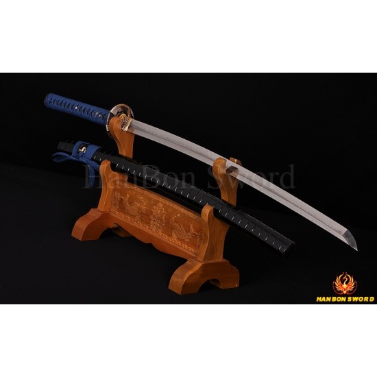 High Quality Japanese Samurai Sword KATANA Clay Tempered Blade Hazuya Polished Hawk Koshirae