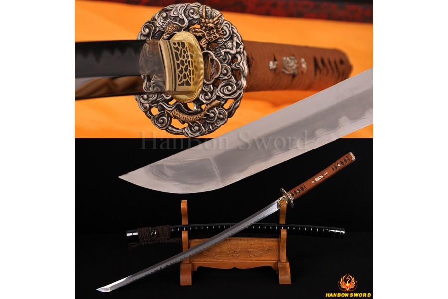 Fully Gold Japanese samurai sword Handmade Dragon Katana Can cut Bamboo Trees