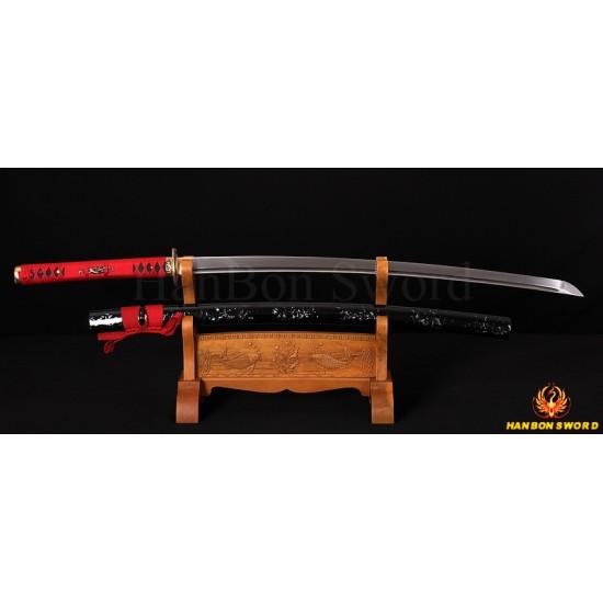 Japanese Dragon Musashi KATANA Sword Damascus steel full tang blade