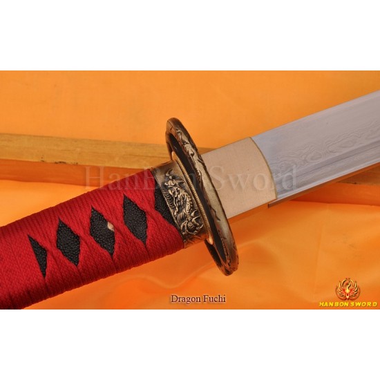 Japanese Dragon Musashi KATANA Sword Damascus steel full tang blade