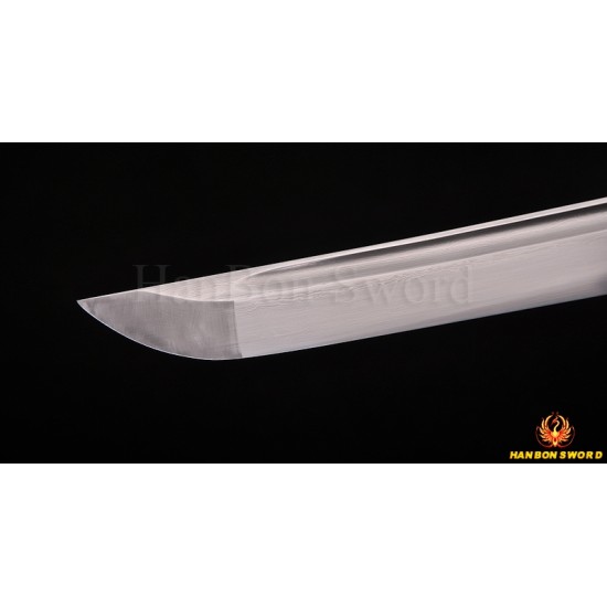 Japanese KATANA Sword DAMASCUS STEEL BLADE BAMBOO THEME KOSHIRAE