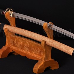 Hand Forged KATANA Folded Steel Clay Tempered Blade Dragon Musashi Koshirae Japanese Samurai Sword