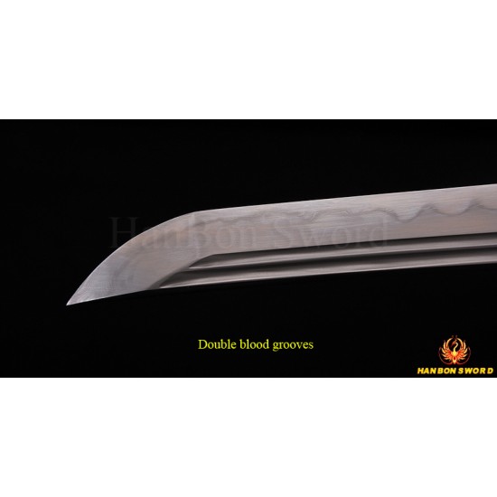 Damascus Steel Clay Tempered Blade Dragon Koshirae&Engraving Japanese Samurai Sword KATANA