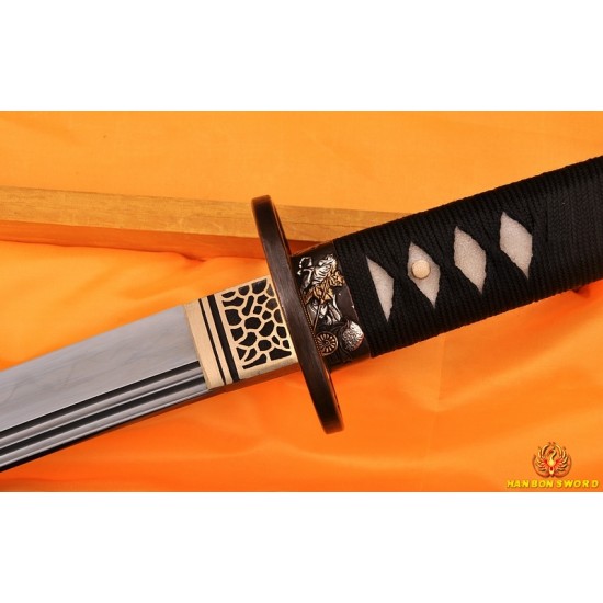 Damascus Steel Clay Tempered Blade Dragon Koshirae&Engraving Japanese Samurai Sword KATANA