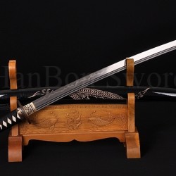 Damascus Steel Clay Tempered Blade Dragon Koshirae&Engraving Japanese Samurai Sword KATANA