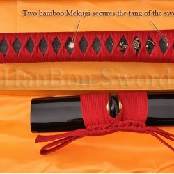 Japanese KATANA Samurai Sword 8196 layers Red Damascus Steel Blade 