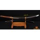 Japanese Samurai Sword KATANA 1.26" sori clay tempered blade Dragonfly theme fittings
