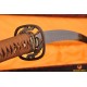 Japanese Samurai Sword KATANA 1.26" sori clay tempered blade Dragonfly theme fittings