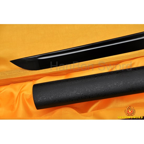 Functional Hand Forged Black Ninjato Japanese Ninja Sword Black Full Tang Blade 