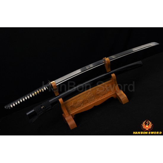 Hand made Japanese Musashi KATANA sword Damascus steel full tang blade