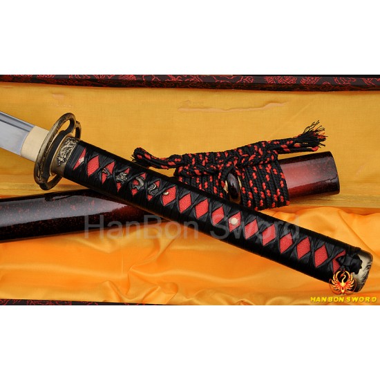 Leathe ITO Dragon Musashi TSUBA Full Tang Blade Oil Quenched JAPANESE KATANA SAMURAI SWORD