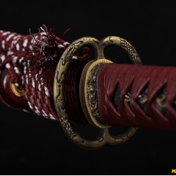 handmade Japanese Dragon Musashi KATANA sword Damascus steel full tang blade