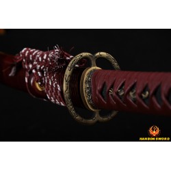 handmade Japanese Dragon Musashi KATANA sword Damascus steel full tang blade