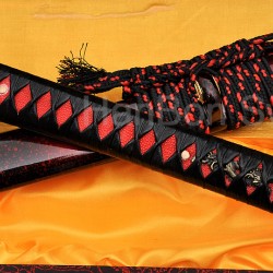 Leathe ITO Dragon TSUBA Full Tang Blade Oil Quenched JAPANESE SAMURAI SWORD KATANA