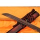 Japanese KATANA Sword Black&Red Damascus Oil Quenched Full Tang Blade Dragon Koshirae 