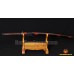 Black&Red Damascus Oil Quenched Full Tang Blade Tiger&Lion Koshirae Japanese Sword KATANA