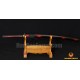 Black&Red Damascus Oil Quenched Full Tang Blade Tiger&Lion Koshirae Japanese Sword KATANA